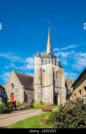 France, Morbihan, Neulliac, Notre-Dame-de-Carmes Kapelle aus Granit und Schiefer gebaut Stockfoto