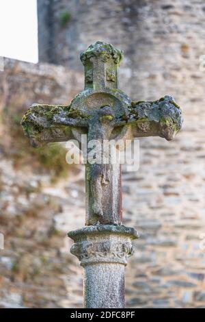 Frankreich, Morbihan, Josselin, historisches Zentrum, Kreuzung der Val d'Oust Straße Stockfoto