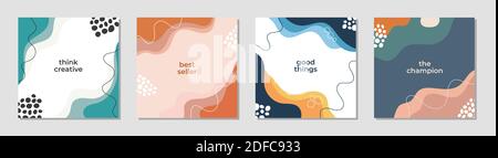 Trendige abstrakte quadratische Vorlage für Social-Media-Post. Stock Vektor