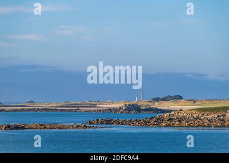 Frankreich, Finistere, Abers Country, Legendes Coast, aber Benoit, Leuchtturm Ile Vierge im Hintergrund Stockfoto