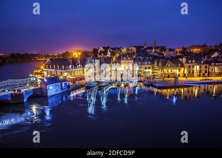 Frankreich, Morbihan (56), Golfe du Morbihan, Auray, le Port de Saint Goustan Stockfoto