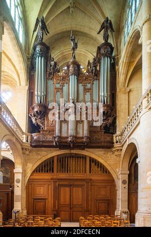 Frankreich, Paris, Place de la Montagne Sainte Genevieve, Kirche Saint Etienne du Mont, die Orgel Stockfoto