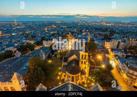 Frankreich, Paris, Montmartre Hügel, Blick vom Dom der Sacre Coeur Stockfoto