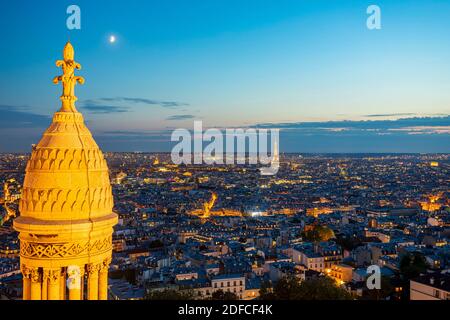 Frankreich, Paris, Montmartre Hügel, Blick vom Dom der Sacre Coeur Stockfoto