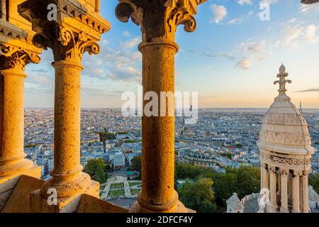 Frankreich, Paris, Montmartre Hügel, Blick vom Dom der Sacre Coeur Stockfoto