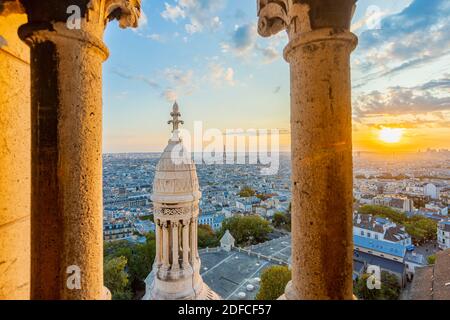 Frankreich, Paris, Montmartre Hügel, Blick vom Dom der Sacre Coeur Stockfoto