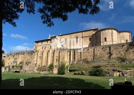 SAINT SAUVEUR HURCH, DORF SAINT MACAIRE, (33) GIRONDE, NOUVELLE AQUITAINE, FRANKREICH Stockfoto