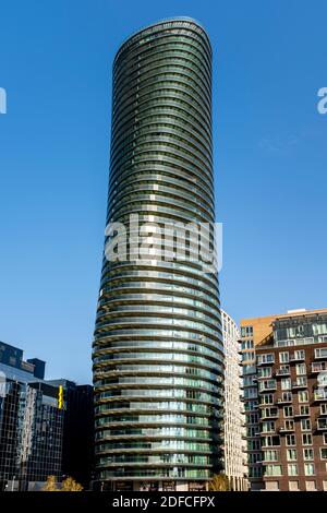 Der Arena Tower in Baltimore Wharf, Isle of Dogs, London, Großbritannien Stockfoto