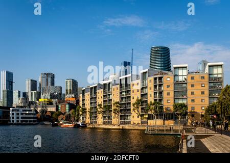 The Millwall Outer Dock, Isle of Dogs, London, Großbritannien Stockfoto