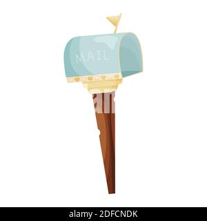 Cate Cartoon Mailbox für Valentinstag. Vektorgrafik Stock Vektor