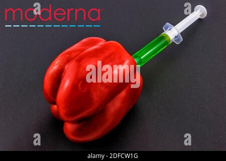 Moderna im Wettlauf um den Covid-19-Impfstoff Stockfoto