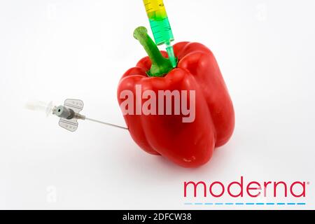 Moderna im Wettlauf um den Covid-19-Impfstoff Stockfoto