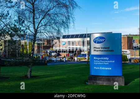 Ringaskiddy, County Cork, Irland. Dezember 2020. Der Impfstoff Pfizer COVID-19 ist fast bereit, auf der ganzen Insel Irland zu impfen. Es wird erwartet, dass Irland etwa 2 Millionen Dosen erhalten wird, die 40% der irischen Bevölkerung abdecken sollten. Quelle: AG News/Alamy Live News Stockfoto