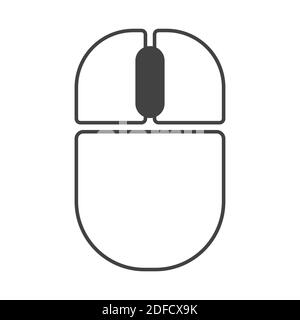 Klicken Sie auf das Umrisssymbol mit dem Mausrad des Computers Stock Vektor