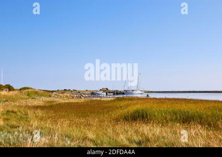 Hirsholmene Harbour; Hirsholmene, Dänemark Stockfoto