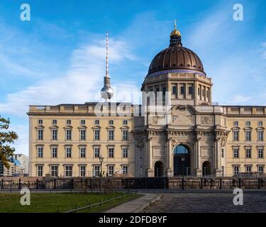 Berliner Schloss,Berliner Schloss Wiederaufbau als Humboldt Forum Neue Nutzung großer Kulturraum Wohnheim Museum,Theatersaal - Mitte, Berlin,Deutschland Stockfoto
