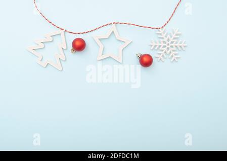 Einfach Weihnachten oder Neujahr Layout mit Platz für Text, Winter Grußkarte, Draufsicht Stockfoto