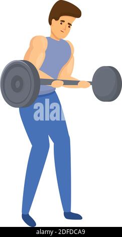 Bodybuilder-Trainingssymbol. Cartoon Bodybuilder Training Vektor-Symbol für Web-Design auf weißem Hintergrund isoliert Stock Vektor