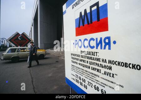 Börse, Moskau, CEI, ehemalige UdSSR, 1991 Stockfoto