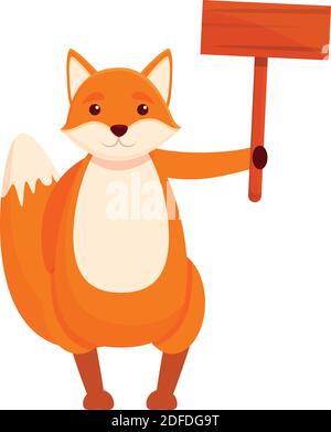 Fox-Handle-Bannersymbol. Cartoon von Fuchs Griff Banner Vektor-Symbol für Web-Design isoliert auf weißem Hintergrund Stock Vektor