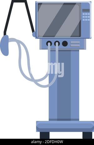 Computerventilator für medizinische Geräte. Cartoon von Computer Ventilator medizinische Maschine Vektor-Symbol für Web-Design isoliert auf weißem Hintergrund Stock Vektor