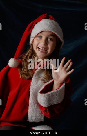 Krismas, noel, Natale, Baby, Ghirl, weihnachtsmann, babbo Natale, Bambina, Blondine Stockfoto