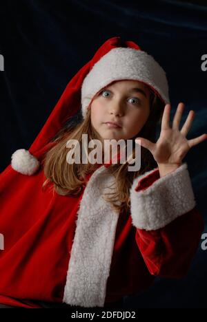 Krismas, noel, Natale, Baby, Ghirl, weihnachtsmann, babbo Natale, Bambina, Blondine Stockfoto