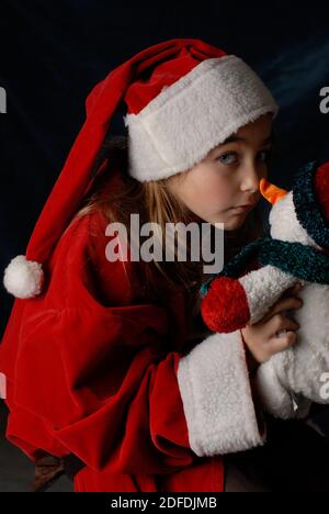 Krismas, noel, Natale, Baby, Ghirl, weihnachtsmann, babbo Natale, Bambina, Blondine Stockfoto