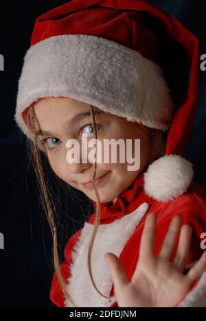 Krismas, noel, Natale, Baby, Ghirl, weihnachtsmann, babbo Natale, Bambina, Blondine Stockfoto