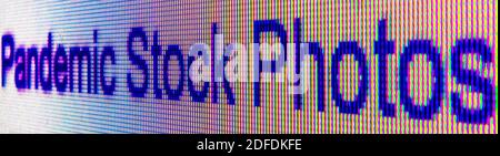 „Pandemie Stock Photos“: Digitaler elektronischer Screenshot. Stockfoto