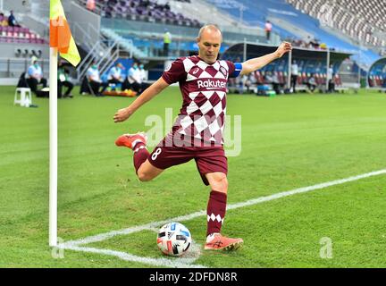 Doha, Katar. Dezember 2020. Andres Iniesta von Vissel Kobe startet beim Group G-Spiel zwischen Vissel Kobe aus Japan und Suwon Samsung Bluewings aus Südkorea bei der AFC Champions League 2020 in Doha, der Hauptstadt von Katar, am 4. Dezember 2020. Quelle: Nikku/Xinhua/Alamy Live News Stockfoto