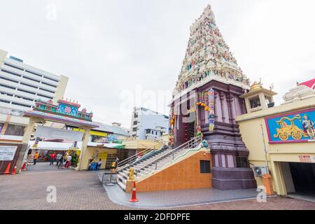 Der Hindu-Tempel Arulmigu Rajamariamman Devasthanan in Johor Bahru, Malaysia Stockfoto