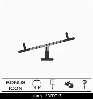 Symbol „Schwenken“ flach. Schwarzes Piktogramm auf weißem Hintergrund. Vektorgrafik Symbol und Bonus-Taste Stock Vektor