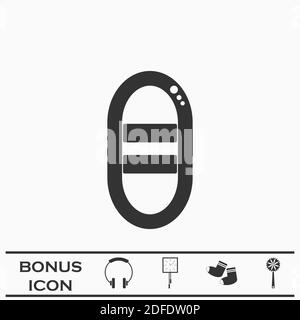 Boot Symbol flach. Schwarzes Piktogramm auf weißem Hintergrund. Vektorgrafik Symbol und Bonus-Taste Stock Vektor