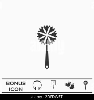 Maracas Icon flach. Schwarzes Piktogramm auf weißem Hintergrund. Vektorgrafik Symbol und Bonus-Taste Stock Vektor