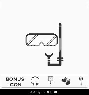 Diver Icon flach. Schwarzes Piktogramm auf weißem Hintergrund. Vektorgrafik Symbol und Bonus-Taste Stock Vektor