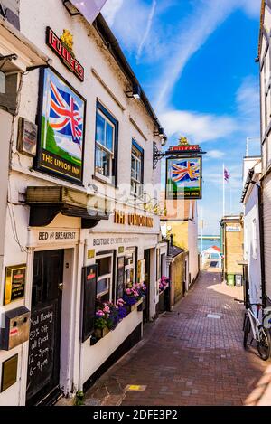 Wachhaus Lane, das Union Inn. Cowes, Isle of Wight, England, Vereinigtes Königreich, Europa Stockfoto