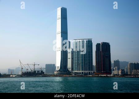 Wolkenkratzer, West Kowloon, Hongkong, China Stockfoto