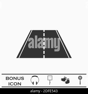 Highway Icon flach. Schwarzes Piktogramm auf weißem Hintergrund. Vektorgrafik Symbol und Bonus-Taste Stock Vektor