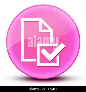 Umfrage (Checklist icon) Augäpfel glänzend elegante rosa runde Knopf abstrakte Abbildung Stockfoto