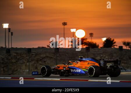 NORRIS Lando (gbr), McLaren Renault F1 MCL35, Aktion während des Formel 1 Rolex Sakhir Grand Prix 2020, vom 4. Bis 6. Dezember 2020 auf dem Bahrain International Circuit, in Sakhir, Bahrain - Foto Florent Gooden / DPPI / LM Stockfoto