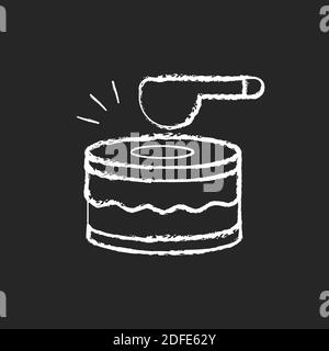 Trommeln Kreide weißes Symbol auf schwarzem Hintergrund Stock Vektor