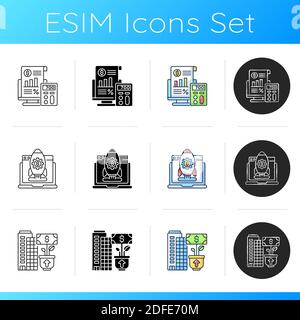 Symbole für die Geschäftsverwaltung festgelegt Stock Vektor