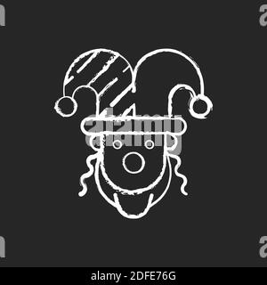 Purim Feier Kreide weißes Symbol auf schwarzem Hintergrund Stock Vektor