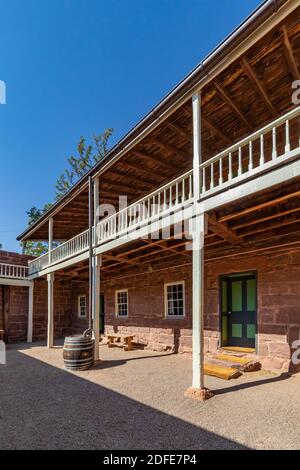 Innenhof von Winsor Castle im Pipe Spring National Monument, Arizona, USA Stockfoto