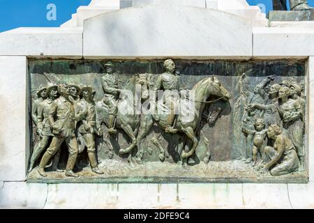 Detail im Jose Miguel Gomez Denkmal in Santa Clara, Kuba Stockfoto