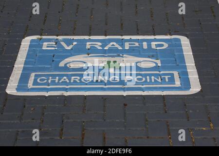 Ladepunkt für Elektrofahrzeuge Stockfoto