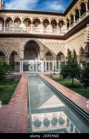 Die Königlichen Alcázaren von Sevilla, Spanien, Europa. Stockfoto