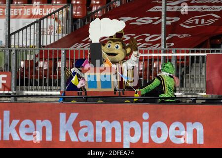 Almere, Niederlande. Dezember 2020. ALMERE, 04-12-2020, Yanmar Stadion, Saison 2020/2021, Niederländischer Fußball Keuken Kampioen Divisie. Almere City FC mascotte Verbündeter während des Spiels Almere City - Jong Utrecht Credit: Pro Shots/Alamy Live News Stockfoto