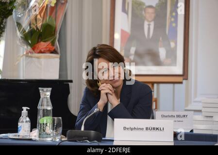 Wahlzeremonie von Delphine Burkli (LREM) , Bürgermeisterin des 9. Bezirks von Paris. Paris, Frankreich am 11. Juli 2020. Foto von Georges Darmon/Avenir Pictures/ABACAPRESS.COM Stockfoto